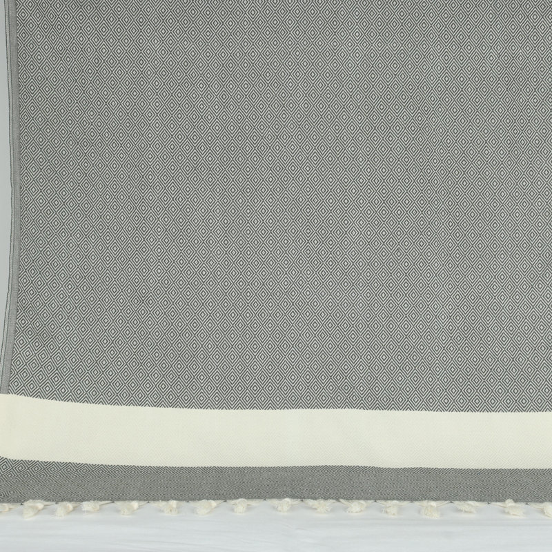 Diamond Pattern Turkish Cotton Towels – Peshtemal & Peshkir, Quick Dry & Soft, Khaki Green, Bath Towel - 1 Pack