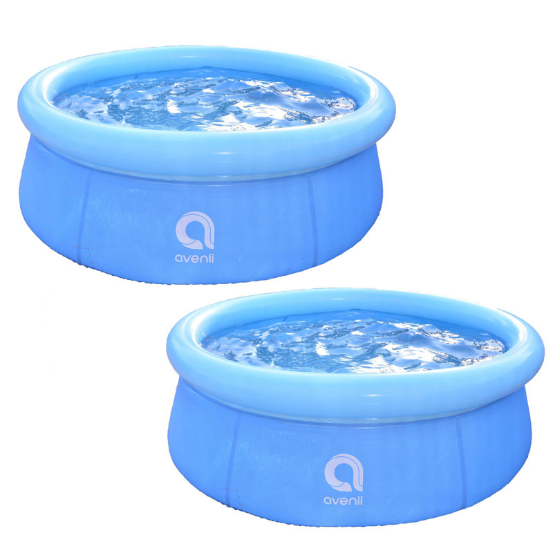 Plastic Round Inflatable Pool H x W x 13.7795'' L, 1.16' W x 14.4" H