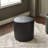 18" Wide Faux Leather Round Upholstered Ottoman-1900555103