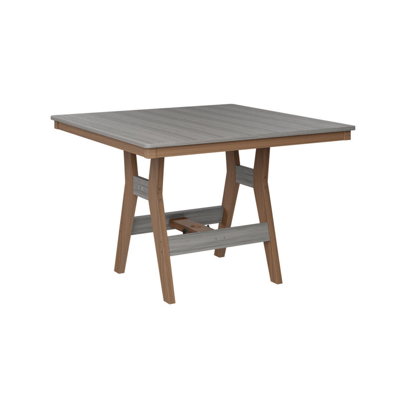 Harbor Outdoor Square Dining Table, Driftwood Gray, Antique Mahogany, 38.37" H x 44" W x 44" D
