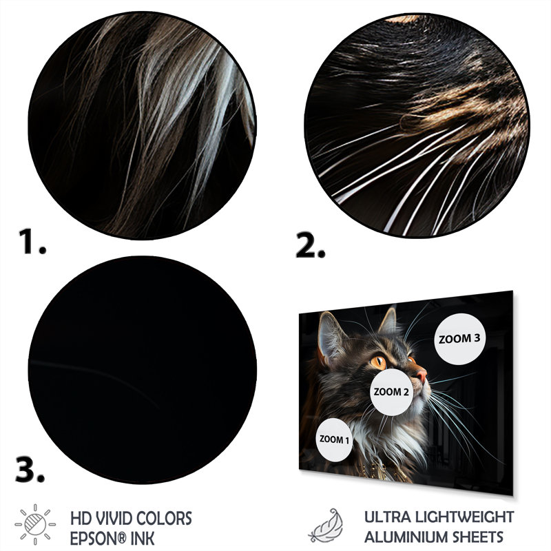 Portrait de chat I - décoration murale animaux en métal, H 30 po x l 40 po x P 1 po