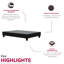 Structure de lit tapissier gris foncé Cozy