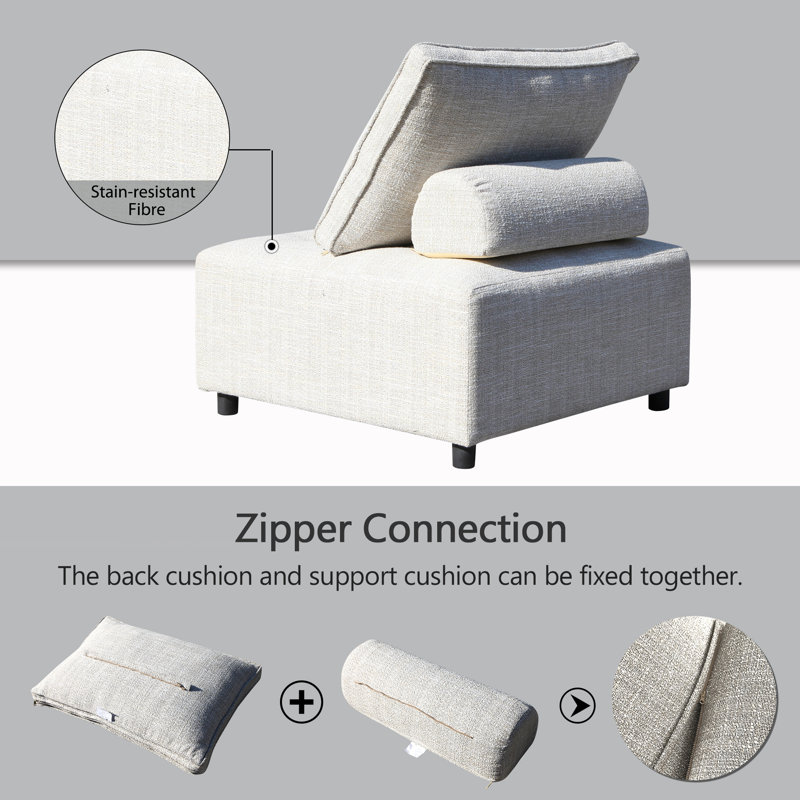 Chaise modulaire d'extérieur en aluminium avec structure imperméable