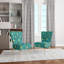 Chaise d'appoint décorative en velours turquoise et paillettes dorées