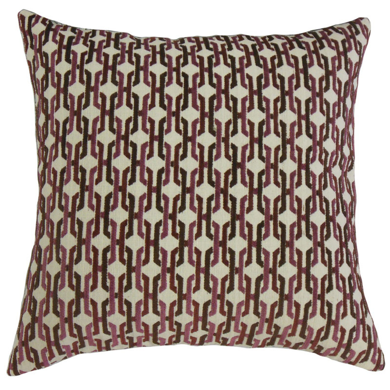 Qwin Geometric Reversible Throw Pillow, 18" x 18", Orchid