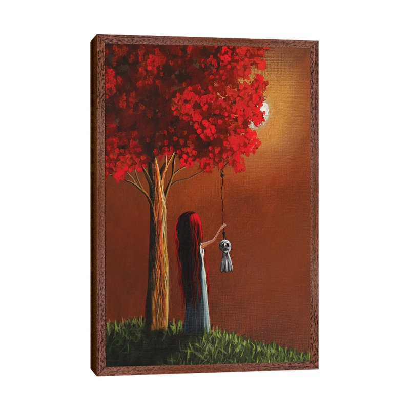 Now She Won't Be Alone III - Painting on Canvas, 66.04 cm H x 45.72 cm W, Classic Brown Wood Framed