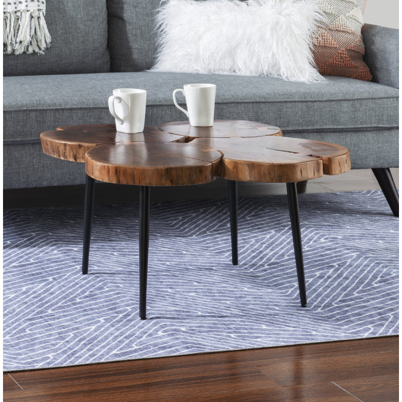 Hein Solid Wood Top Coffee Table, 16" H x 25" W x 23" D