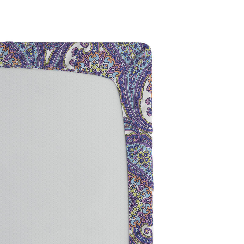 Microfiber Paisley Fitted Sheet, Queen Fitted Sheet, Purple Paisley