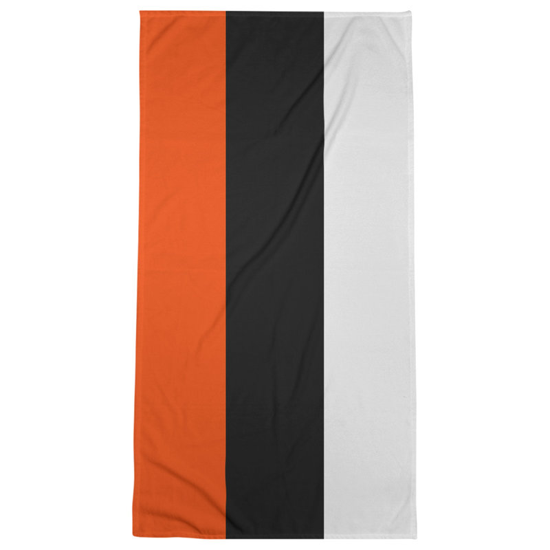Lightweight Bath Towel, Orange/Black/White, Poly/Cotton