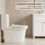 Toilette une pièce super silencieuse à double chasse - Toilette allongée à hauteur de confort de 15,55 po, 1,1 / 1,6 GPF certifié WaterSense et CUPC, siège à fermeture douce, conception à jupe
