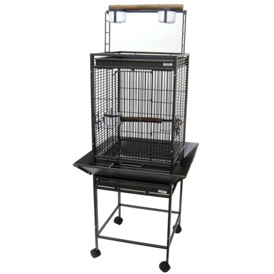 Cage à oiseaux avec 2 portes d’alimentation perroquet play top