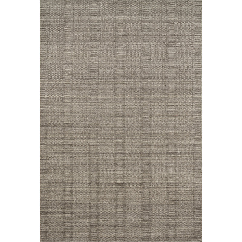 Hadley Hand-Knotted Gray Wool and Cotton Area Rug, 5' x 7'
