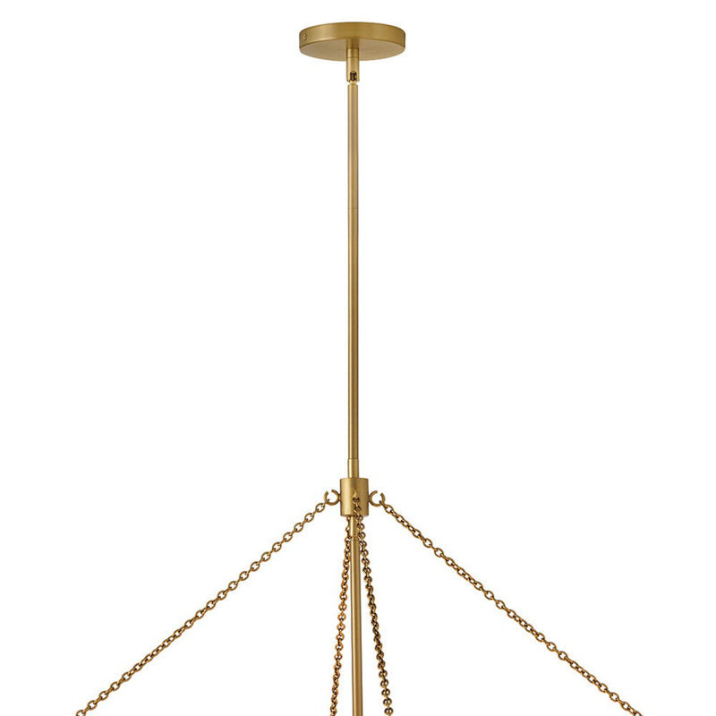 Gwen 8 - Light Steel Chandelier, Lacquered Brass