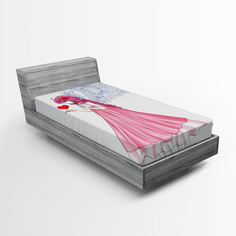 Microfiber Fitted Sheet, Queen Fitted Sheet, Angel-Pink