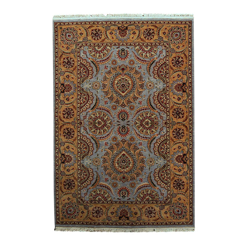 Wool Oriental Area Rug in Gold