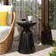 Table de bout d'extérieur en métal - grand, moderne en fer noir avec support stable, l 15,3 po x P 21,18 po, aucun assemblage requis-1532411450-1532411455