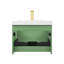 Meuble-lavabo flottant avec lavabo mural en bois avec dessus en acrylique, façade cannelée, porte à fermeture en douceur et rangement moderne Luziano-87851029