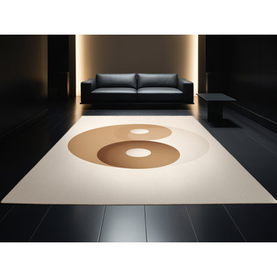 Tapis doux en peluche moelleux et minimaliste Polett Yin Yang