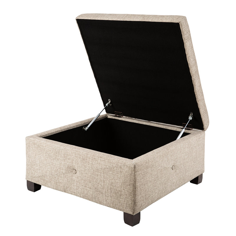 Rangement rembourré de couleur sable - Siège confortable et grand carré avec housse, Sand