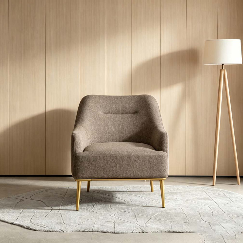 Chaise d'appoint moderne avec fauteuil rembourré, Brown