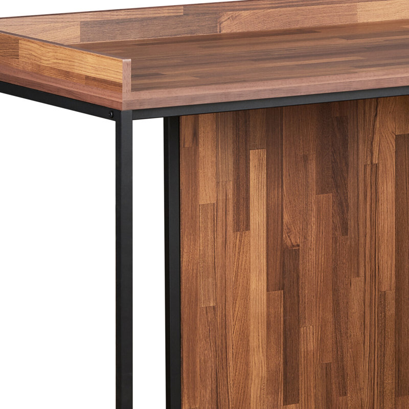 Rectangular Writing Desk With Walnut & Sandy Black Finish - 1 Drawer Storage, Metal Sled Base, Pb Material, 70lbs Weight Limit, 62"x24"x31 Drawer, Bearing, 62"x31"x24" Measurements