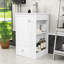 Meuble-lavabo compact autoportant avec lavabo en céramique, tiroir à fermeture en douceur et tablettes ouvertes-880478468