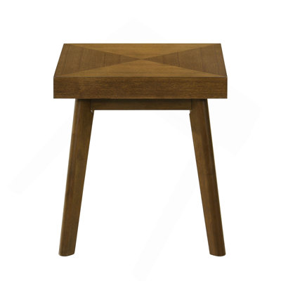 Square Wood Side Table, Walnut Brown