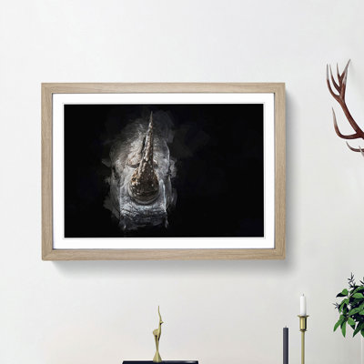 Rhino in the Shadows in Abstract - Picture Frame Graphic Art Print
