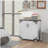 HOMCOM modern farmhouse style sideboard with barn doors and adjustable shelves, kitchen storage cabinet with wooden legs, retro white and brown