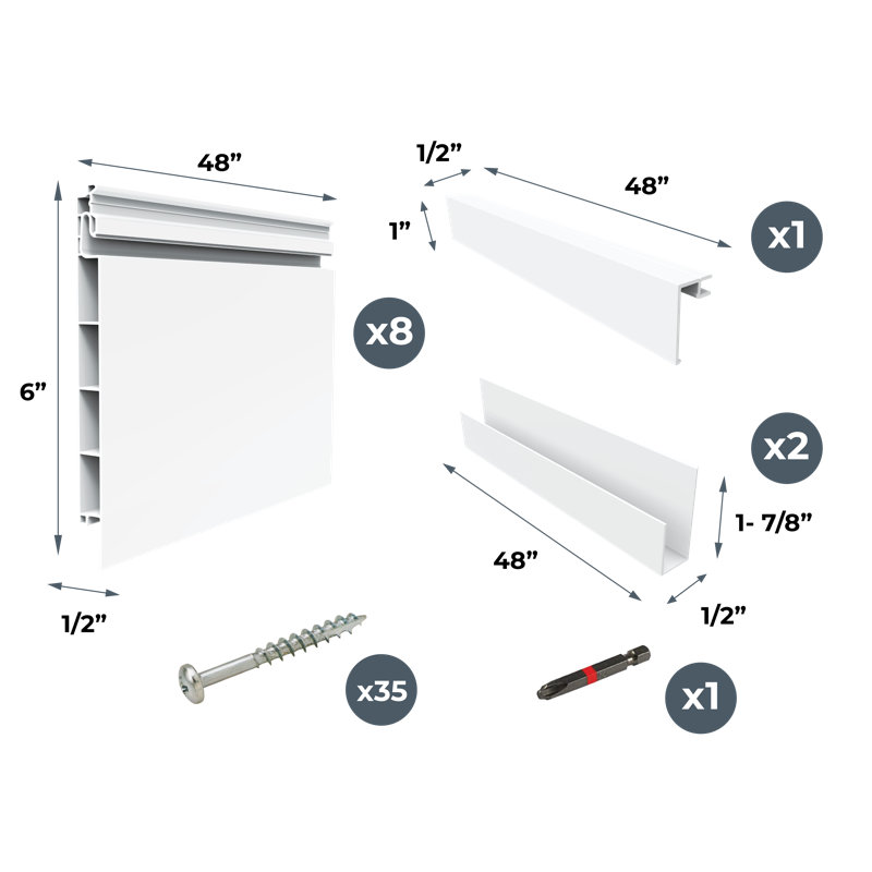 White PVC Slat Wall Panels for Garage and Home Organization