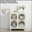 Buffet, armoire de salle de bain autoportante avec portes en verre trempé, console de cuisine rétro moderne, armoire de rangement décorative à 2 portes