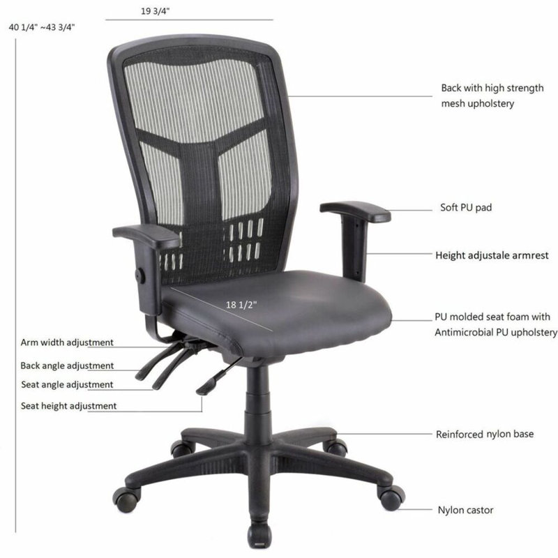 Executive Antimicrobial High-Back Chair