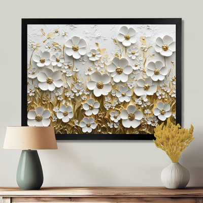 Moriani Widlflowers Golden Creamy Blossoms In The Spring I - Wildflowers Canvas Wall Art