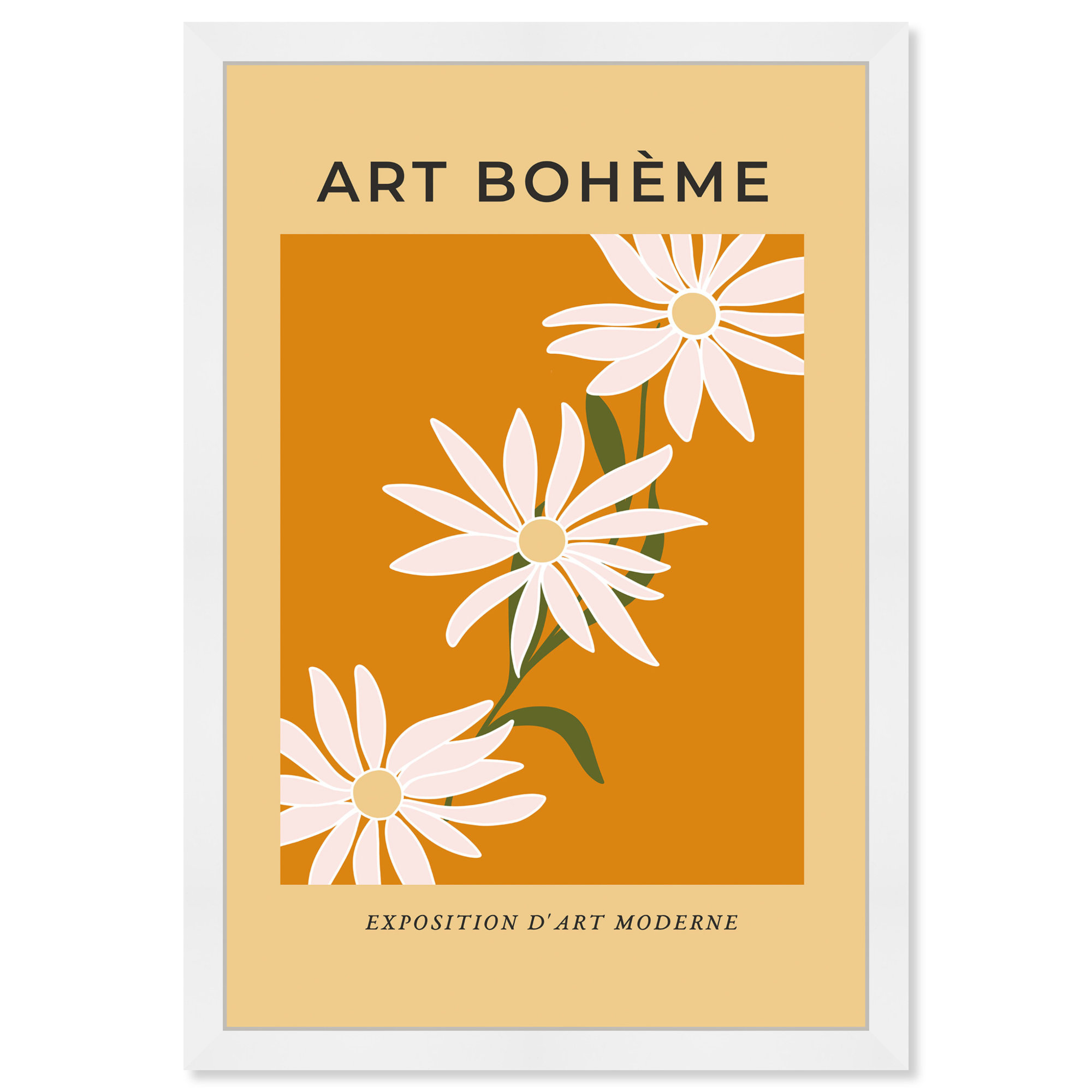 French White Daisy by Oliver Gal, 17" H x 12" W, White Framed Paper