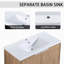 Meuble-lavabo mural 48 po avec lavabo et armoire latérale, portes à fermeture douce, 00112Imox2-0366IMO-0612GWH (KD-Packing)