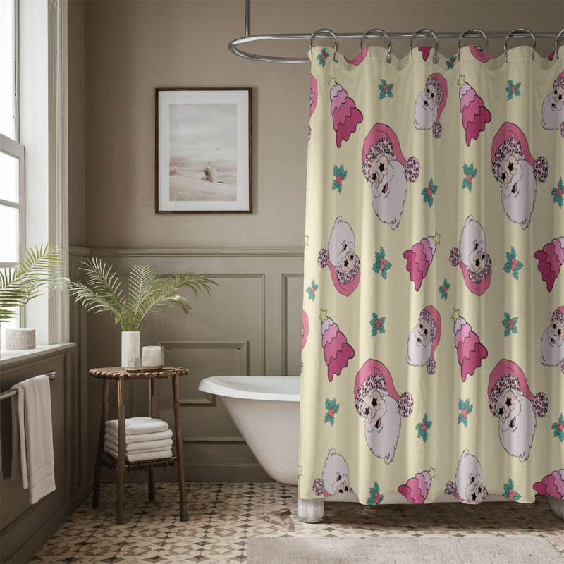 Rideau de douche standard rose 1 pièce, H 74 po x l 71 po
