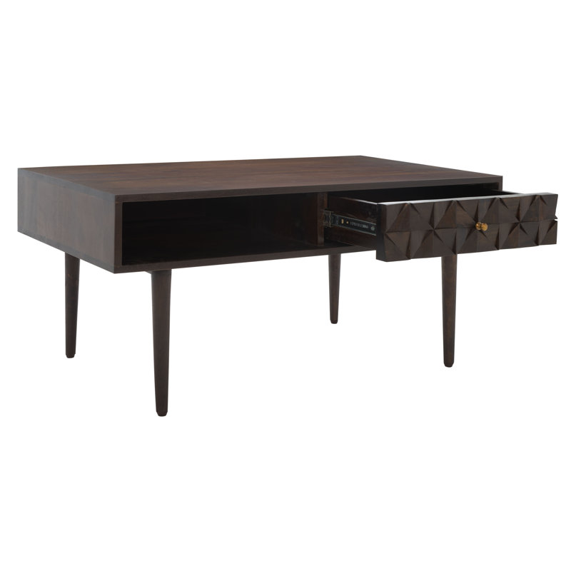 Lilyth Solid Wood Single Coffee Table, Walnut