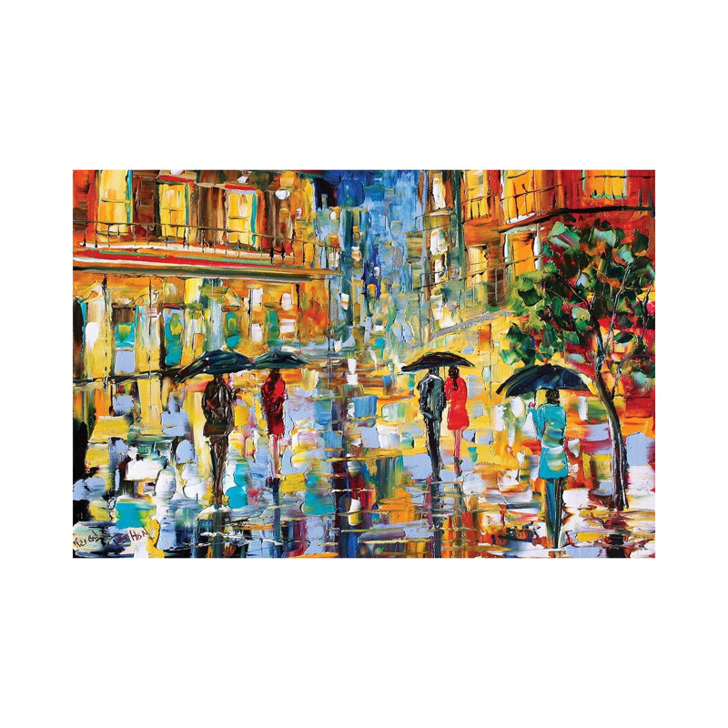 New Orleans Rainy Glow 1 Piece Wrapped Canvas Painting, 66.04 cm H x 45.72 cm W x 3.175 cm D