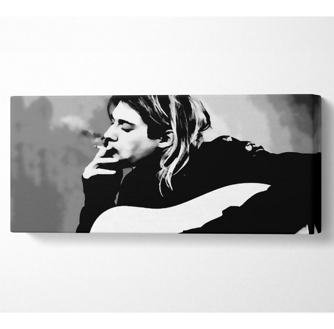 Kurt Cobain Guitar Smoke - Kunstdrucke auf Leinwand - Wrapped Canvas