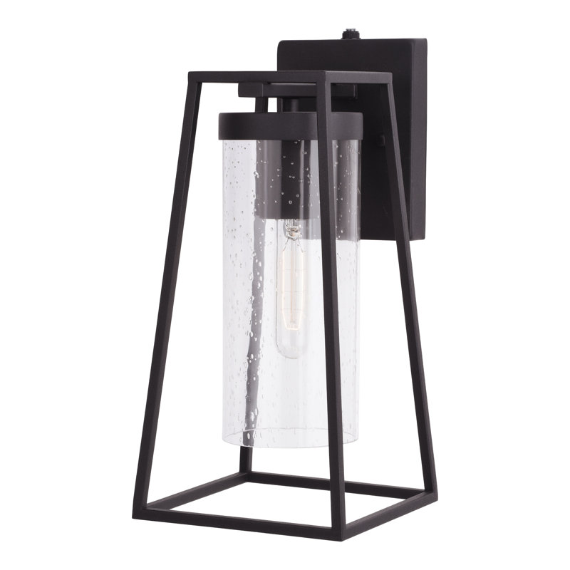 Lanterne murale noire Adéla avec crépuscule à l'aube, H 13,75 po x l 6,5 po x P 7,75 po