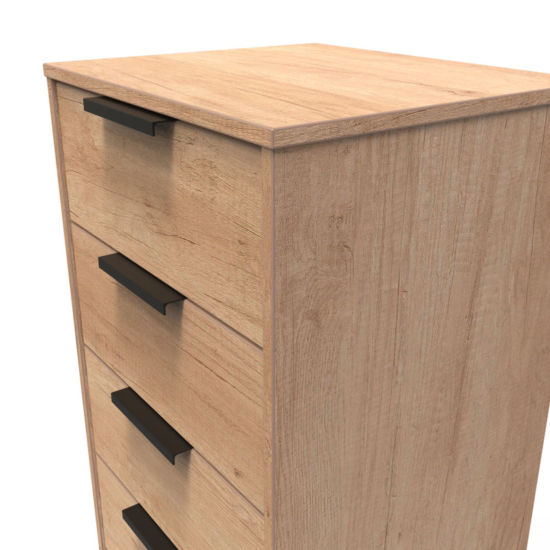 Turah 5 Drawer Bedside Cabinet (Ready Assembled), Nebraska Oak