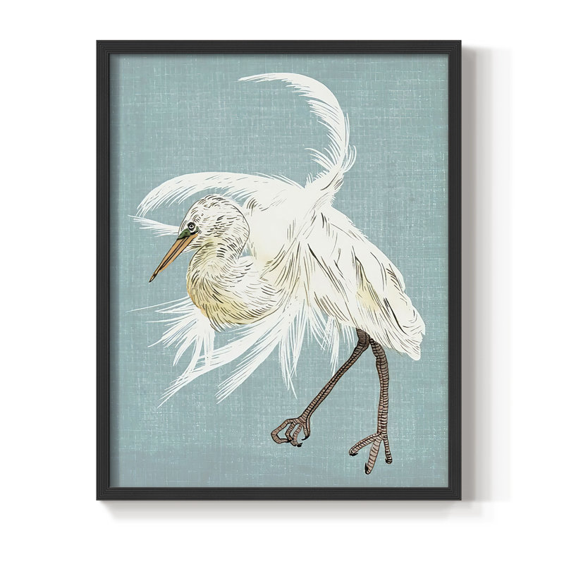 Heron Plumage IV, reproduction encadrée - bois massif, Noir, H 28 po x l 22 po