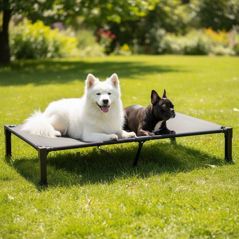 Lit pour chien Cooling Elevated, H 9,3 po x l 60 po x P 36,1 po, Noir