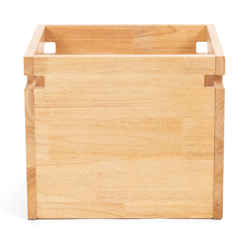 Boîte de rangement Zanesfield, en bois massif, grande étagère de rangement robuste
