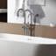 Robinet de baignoire avec douche à main en nickel brossé - métal, nickel allure de salle de bain, pour
