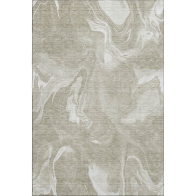 Premium Machine Washable Prisco Taupe Rug