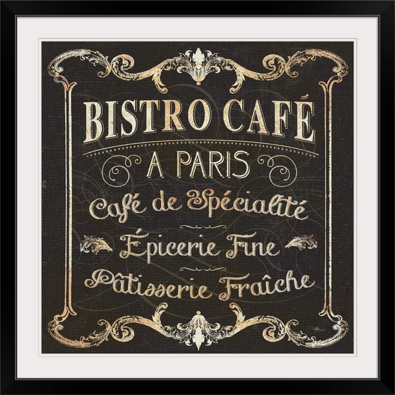 « square ii », affiche rétro Parisian Signs, Cadre noir, H 24 po x l 24 po x P 1 po