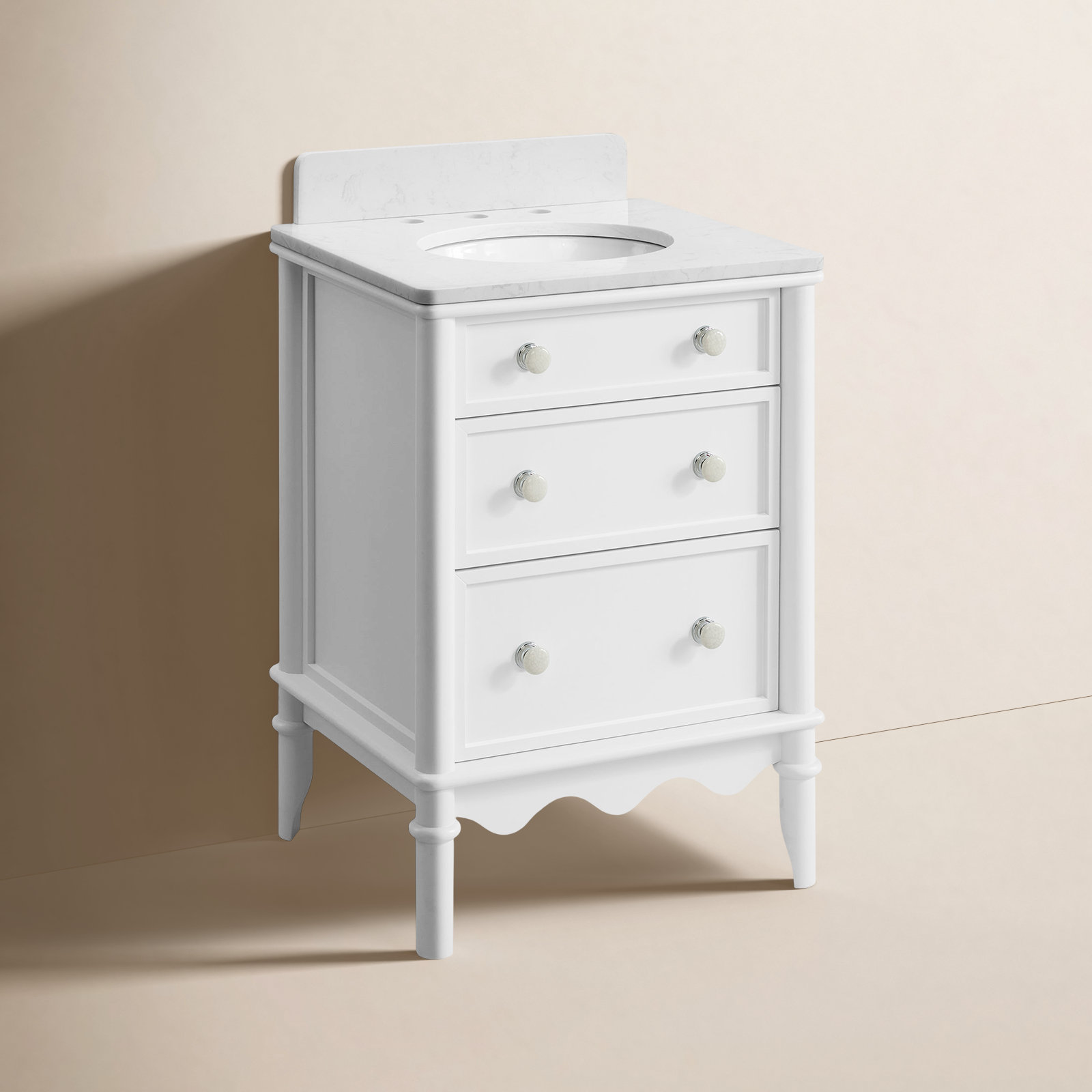 Juliette Bathroom Vanity, White, 24"