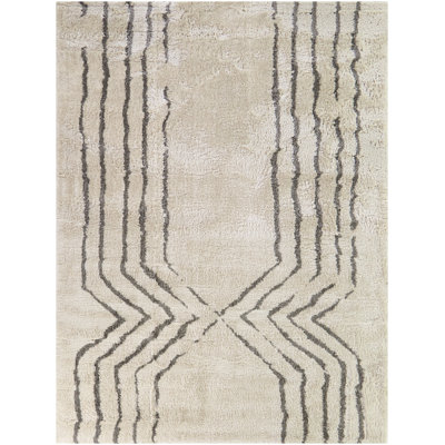 Tapis crème à rayures modernes Chrysander