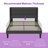 Queen Size Upholstered Platform Bed with Adjustable Headboard and Wooden Slats, Dark Grey-1300673682-1300865884